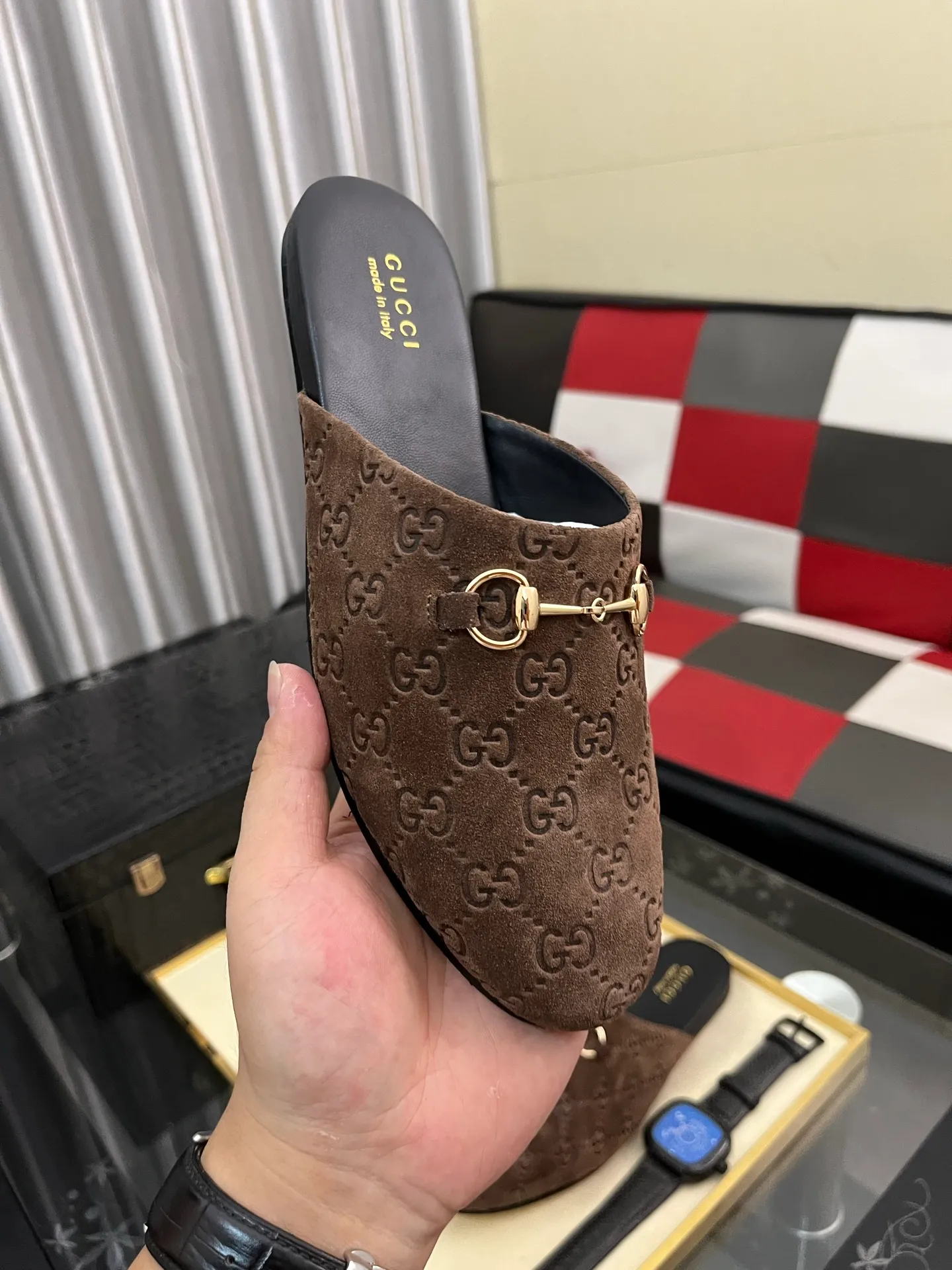 Men's shoes 💰480⌚️⌚️[Gucci] 2024 new season half-slip men's shoes, made of Italian imported first-layer frosted cowhide➕sheepskin lining, original hardware buckle, original combination wear-resistant outsole, real shot 🎬 Very comfortable on the feet, size 36-44